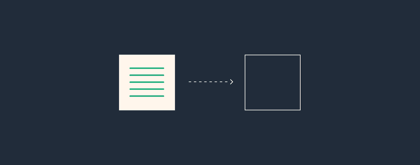 Imagen abstracta que representa el movimiento de datos de una caja a otra