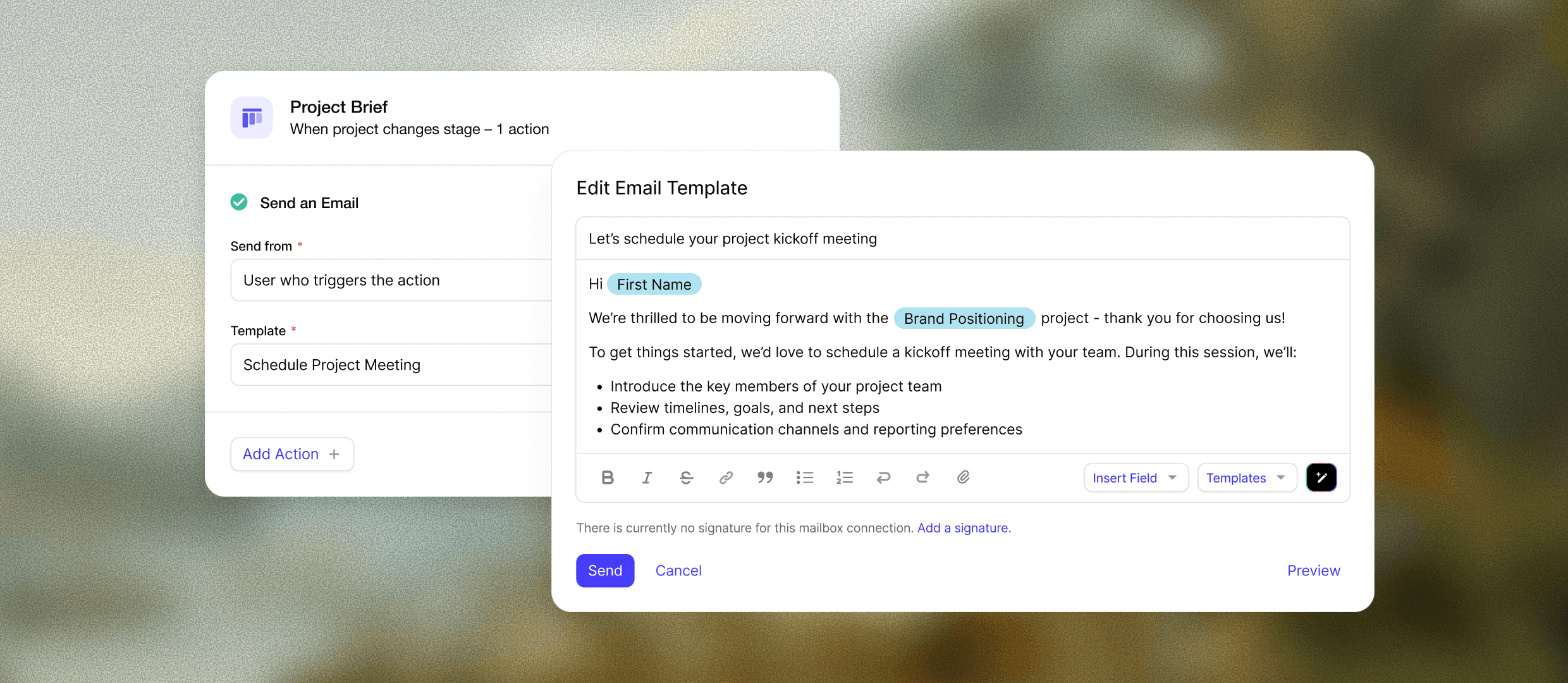 Automate repeat emails and tasks so you can spend less time on admin and more time nurturing customer relationships.