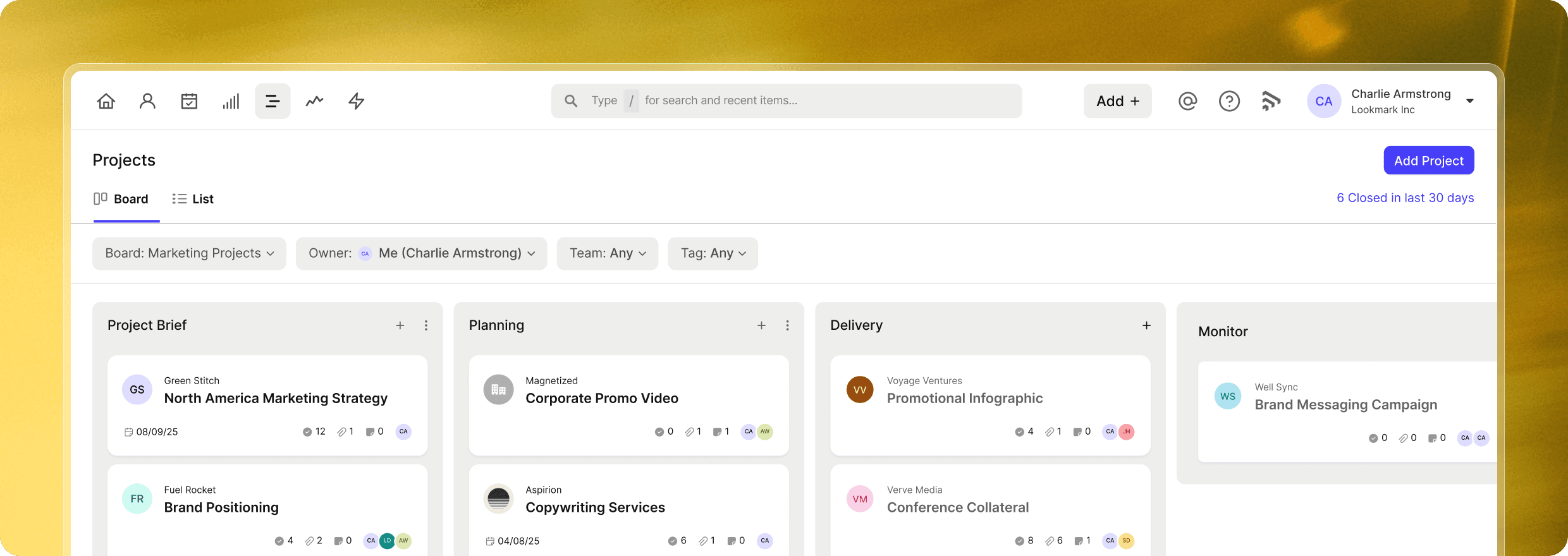 Capsule's Project management tool
