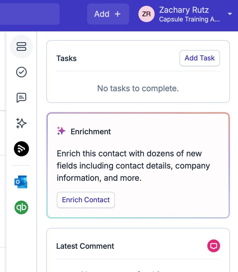 example of contact enrichment section