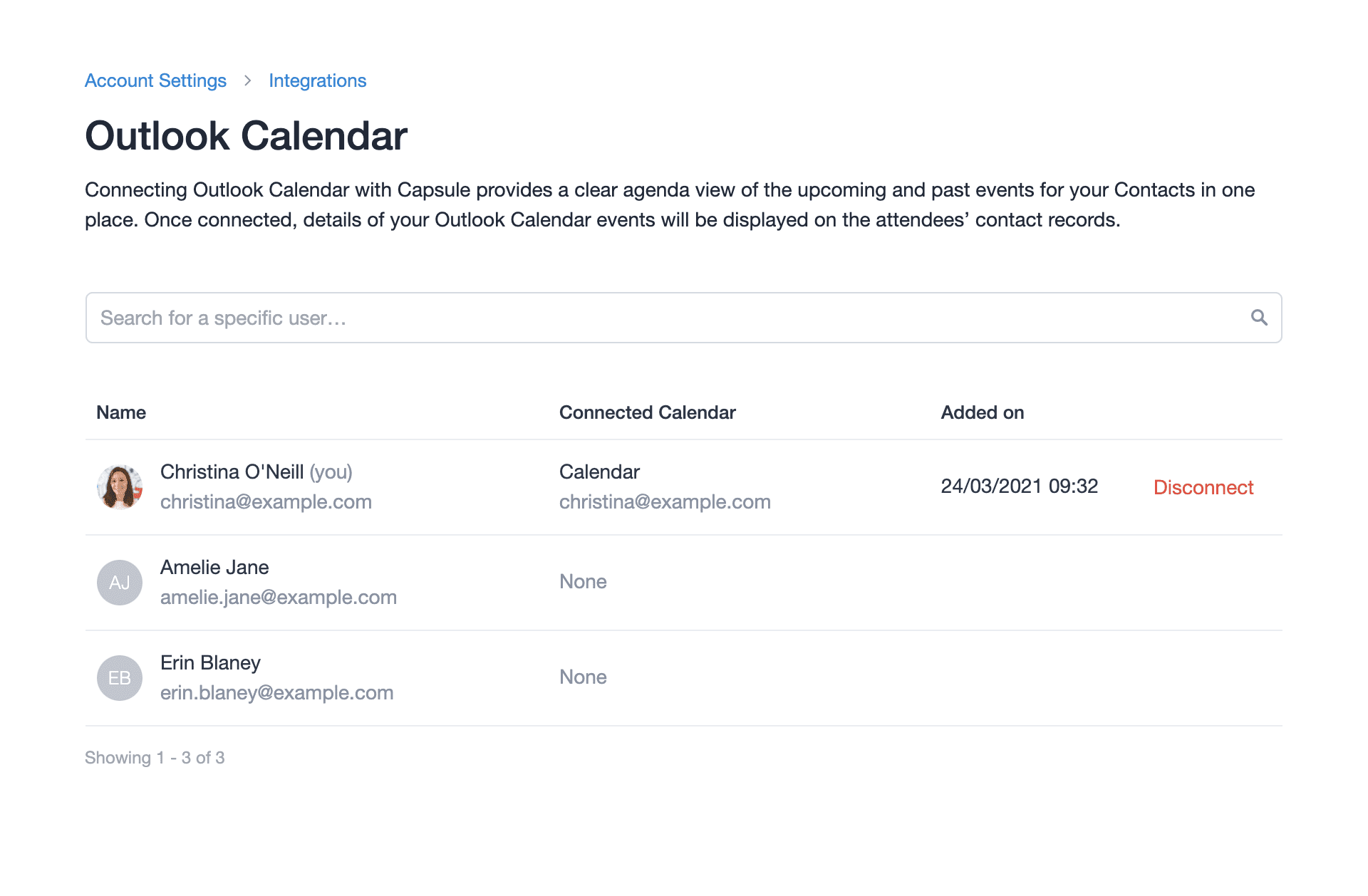 Overview of connected calendars