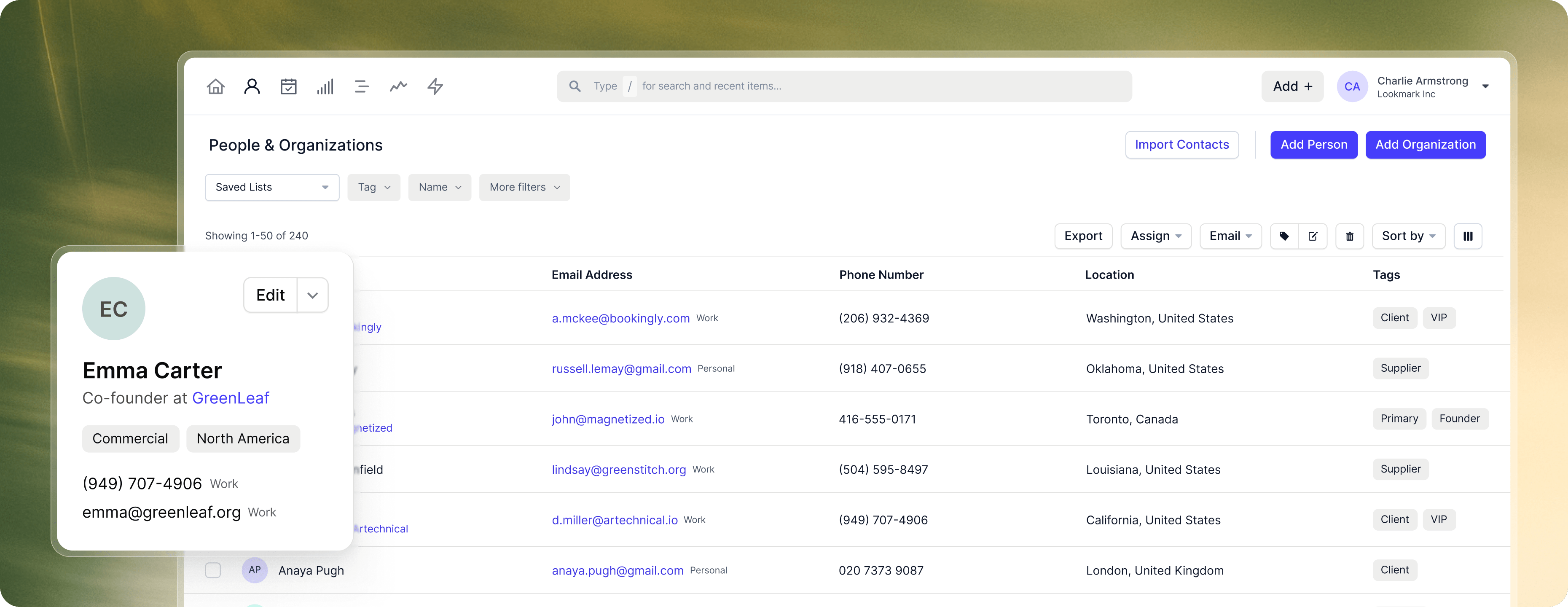 Sales pipeline kanban in Capsule