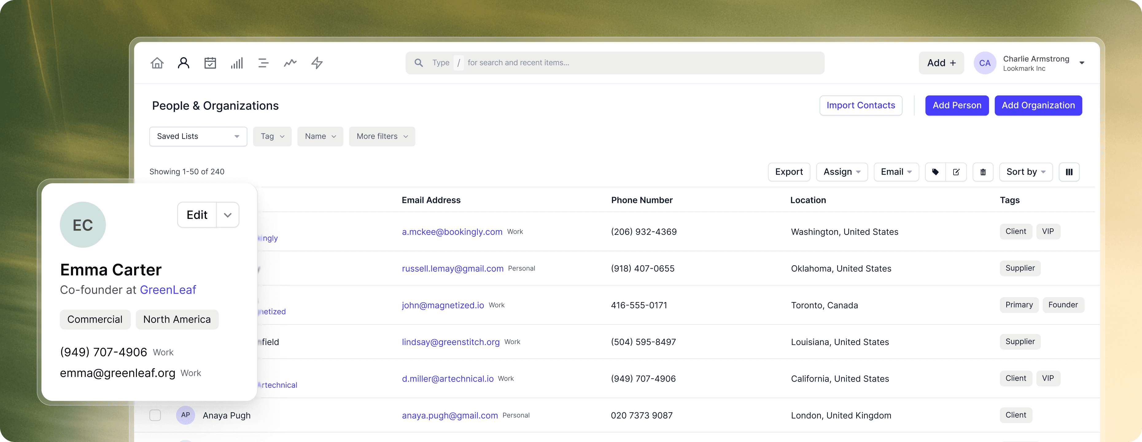 Sales pipeline kanban in Capsule