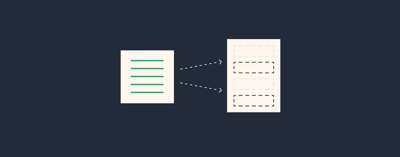 abstract image representing a list of data being split into various
sections