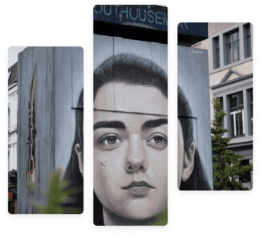 Graffiti em Manchester de Arya Stark da série televisiva Game of Thrones