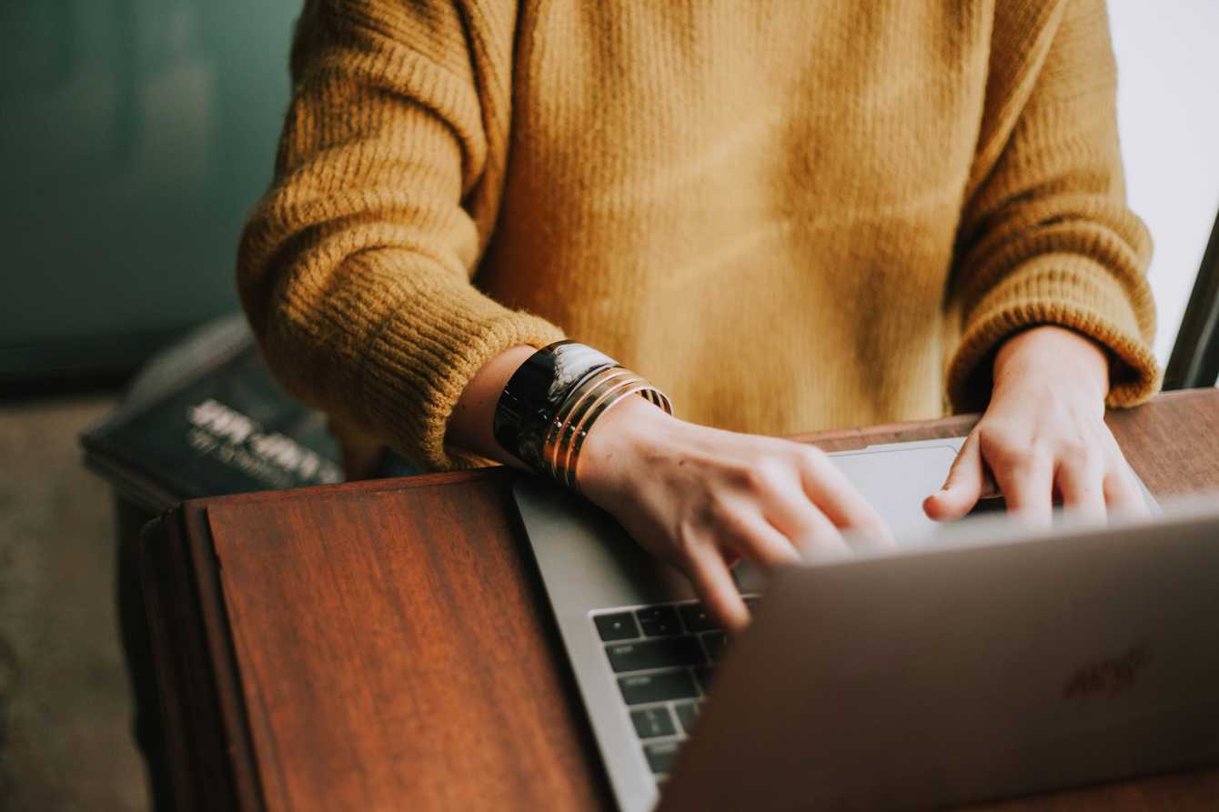 A person working on a laptop