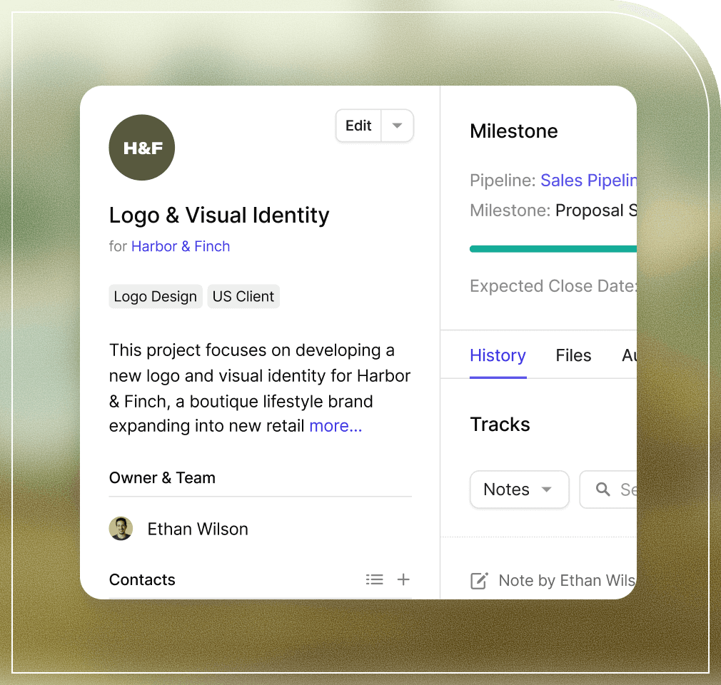 Example of a milestone in Capsule CRM