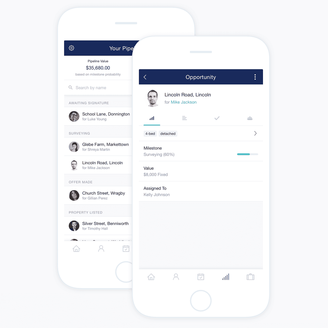 Un teléfono móvil muestra el seguimiento de las ventas dentro de la aplicación móvil Capsule