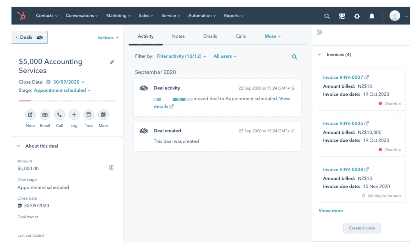 the Hubspot Xero integration