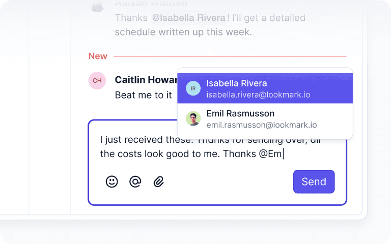 Comments help you keep your data and conversations centralized in one place - where customer engagement already happens: no more switching platforms and apps to get answers. Get greater visibility into the things that matter so you can close new business efficiently and offer greater customer service.
