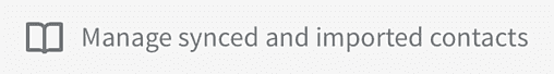 Screen-grab of the option 'Manage synced and imported contacts'