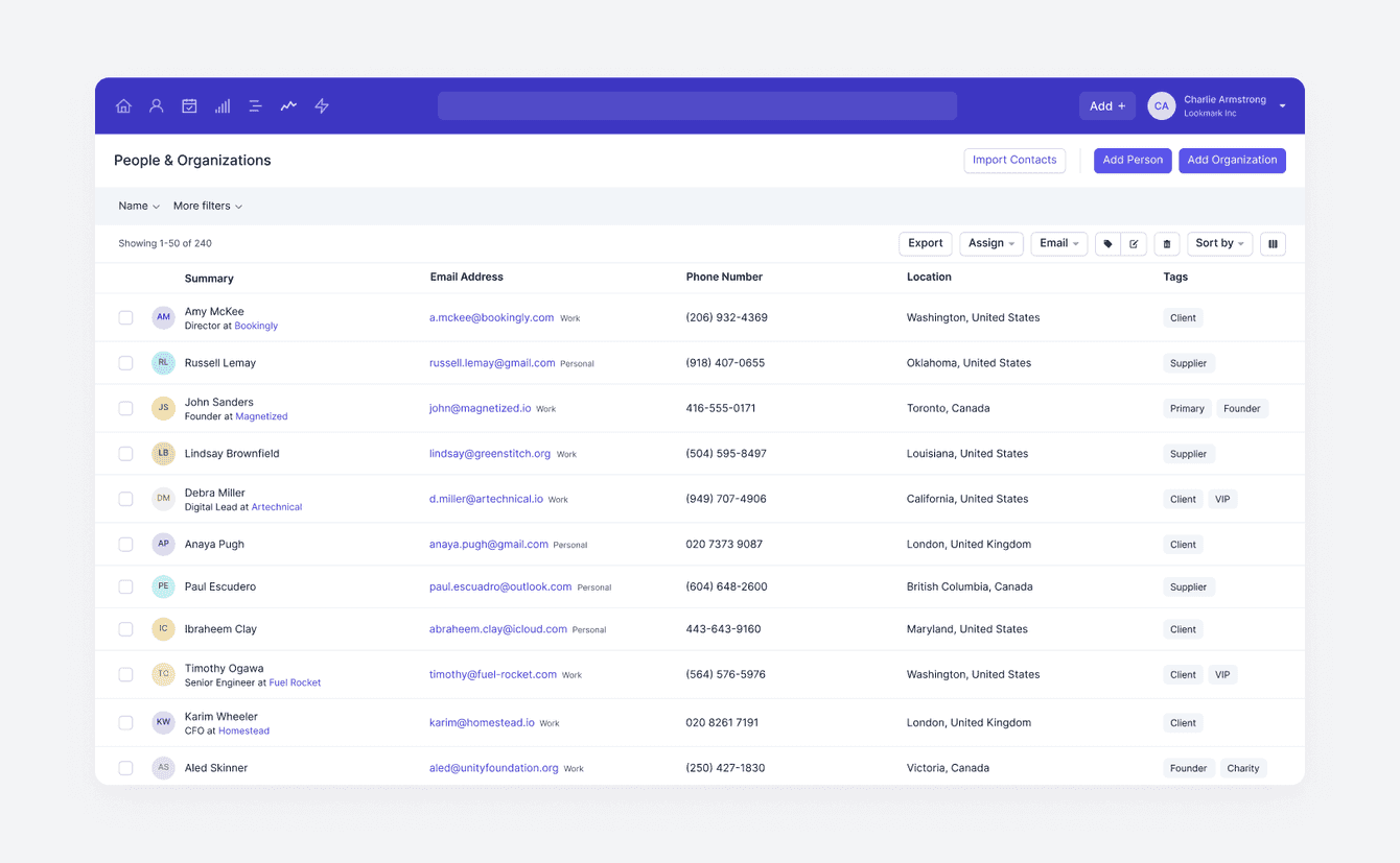 Interface de utilizador da cápsula