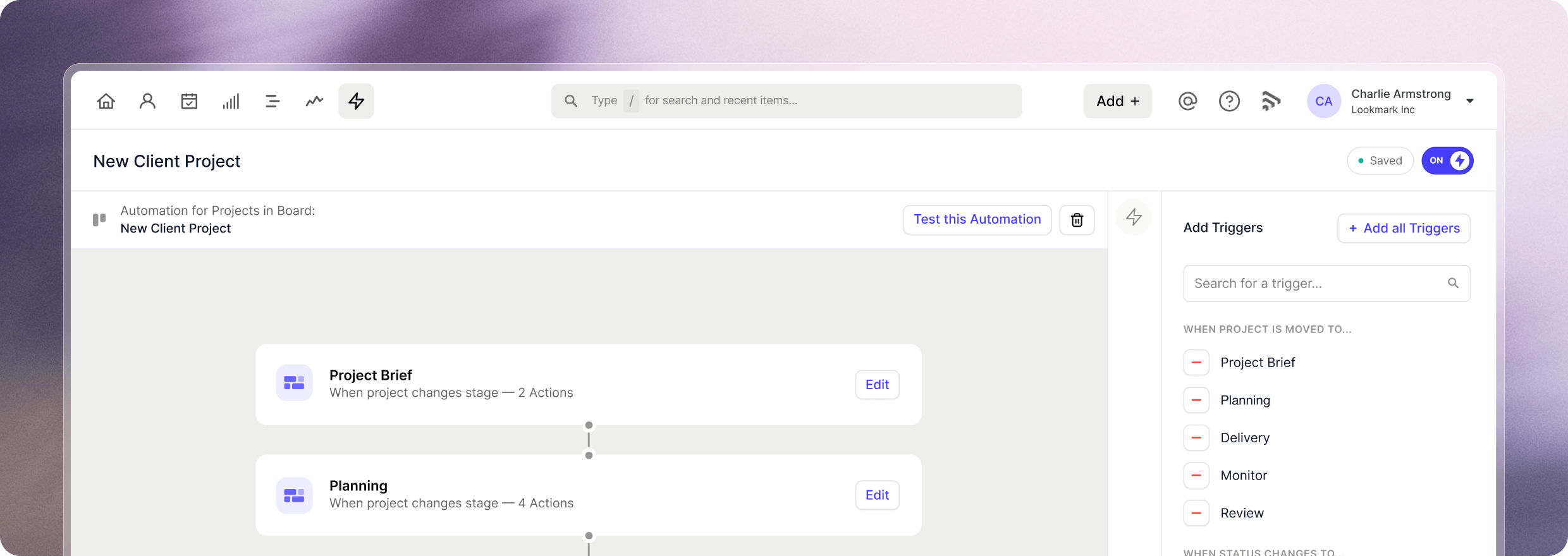 Construtor de automação no Capsule