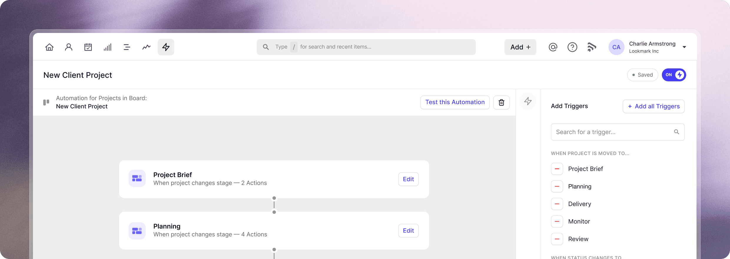 Automation builder in Capsule