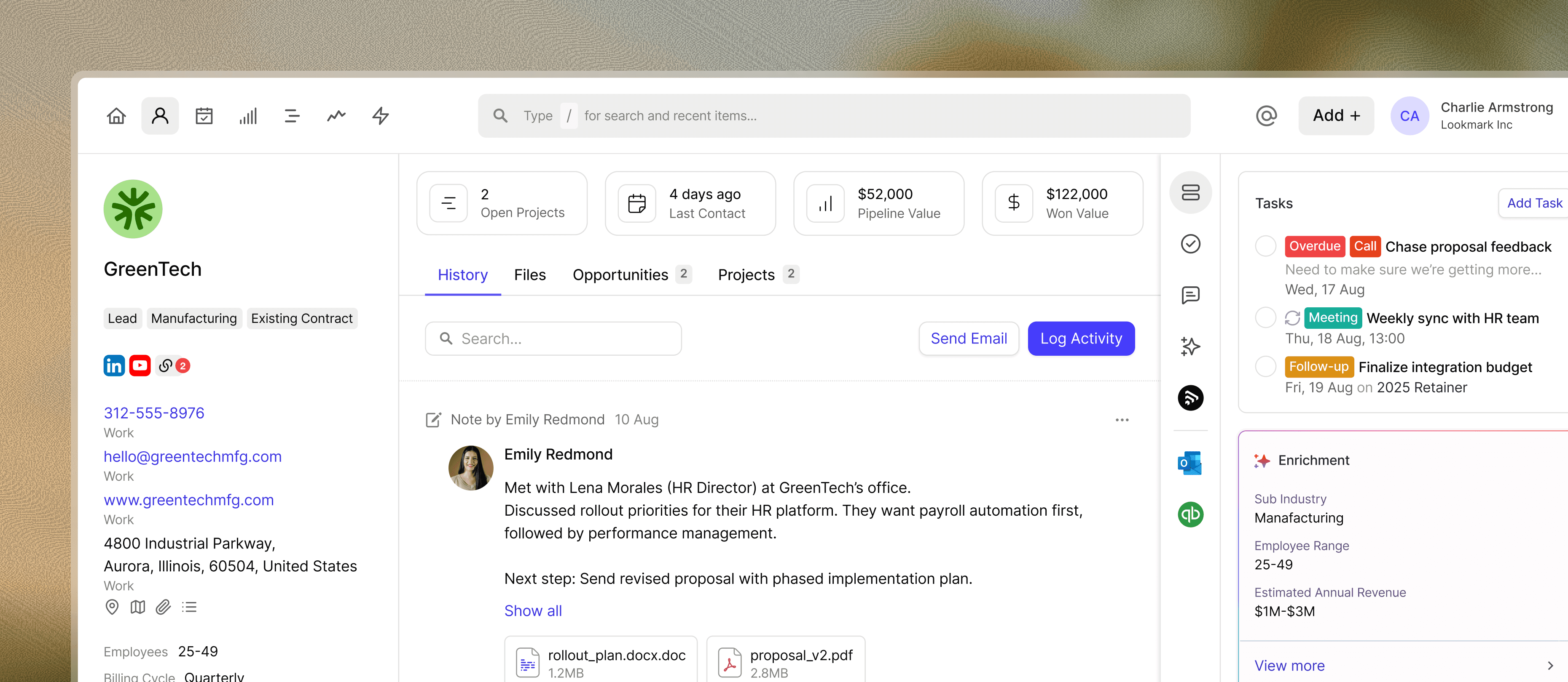 Principais detalhes do cliente: disponível