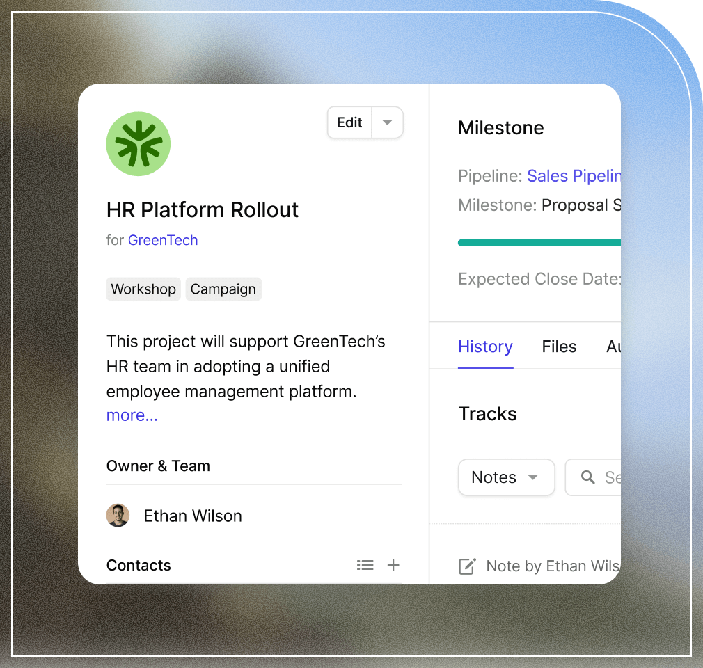 Manage your lead and customer contact details in a clean and clear layout with Capsule’s free CRM
