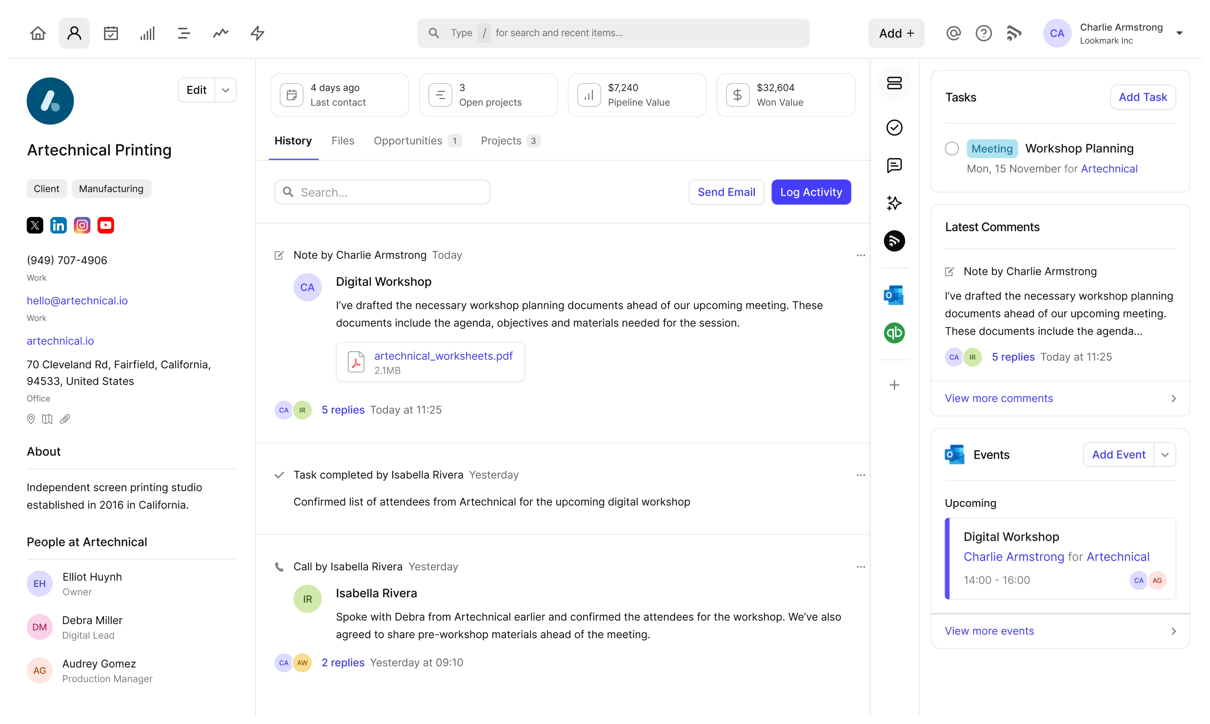Capsule CRM Interface